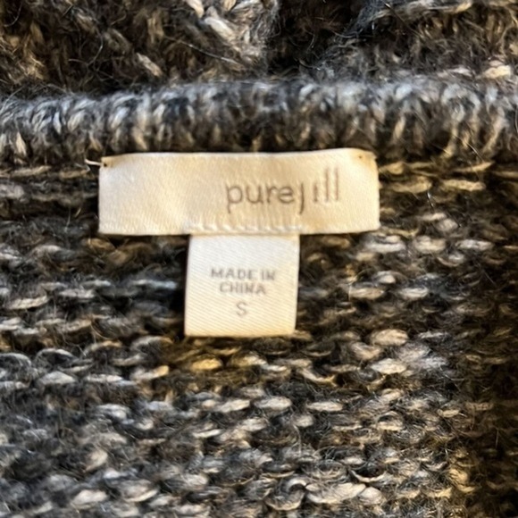 J. Jill Sweater Womens Small Gray White Marled One Button Open Cardigan Purejill - Picture 5 of 6